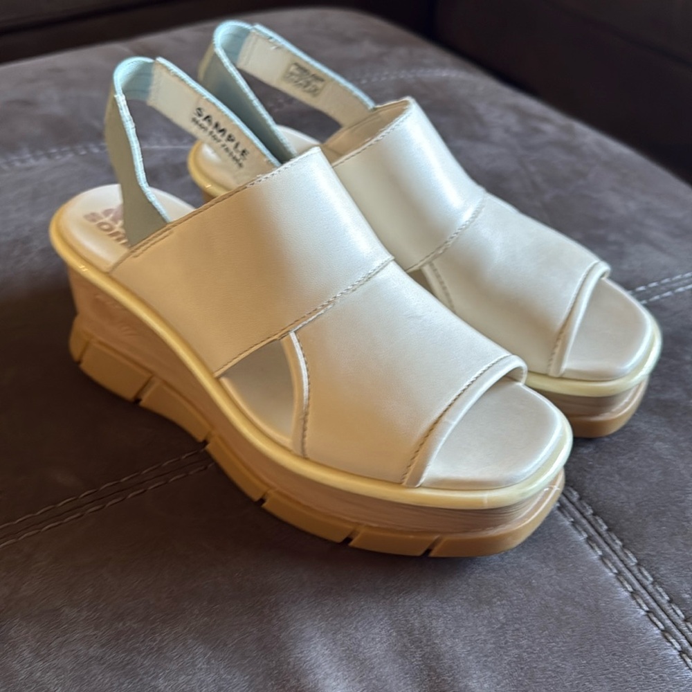Sorel Cream Wedge Sandals